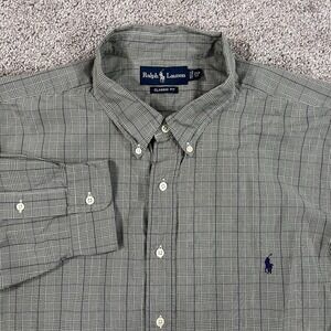 Ralph Lauren Button Down 2XB Check Classic Fit Green Purple Plaid Casual
